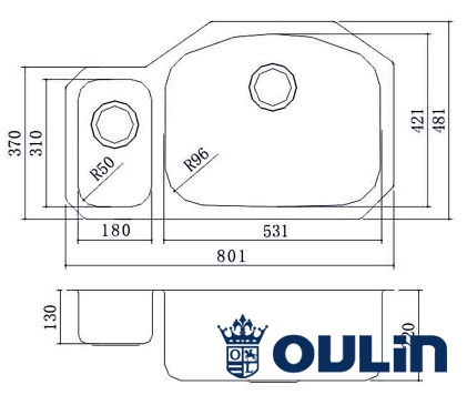 картинка Мойка для кухни Oulin OL-U601 