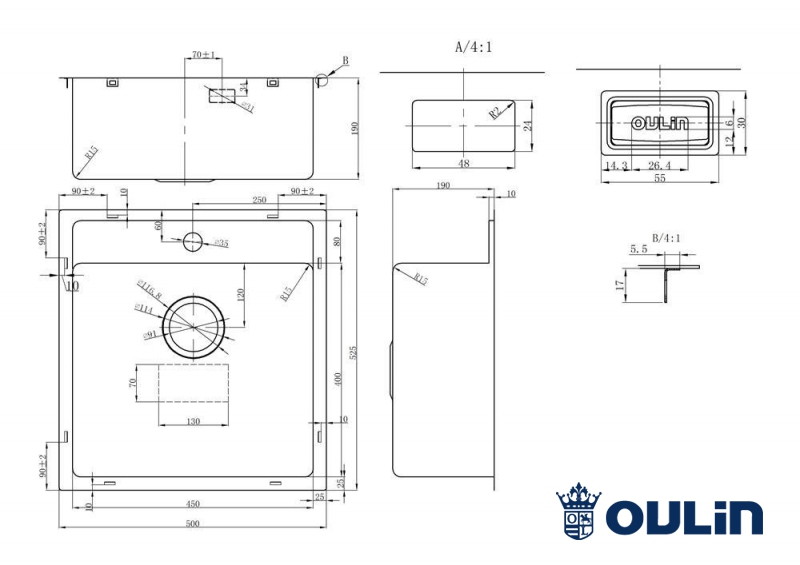 картинка Мойка для кухни Oulin OL-FUR114  картинка Мойка для кухни Oulin OL-FUR114
