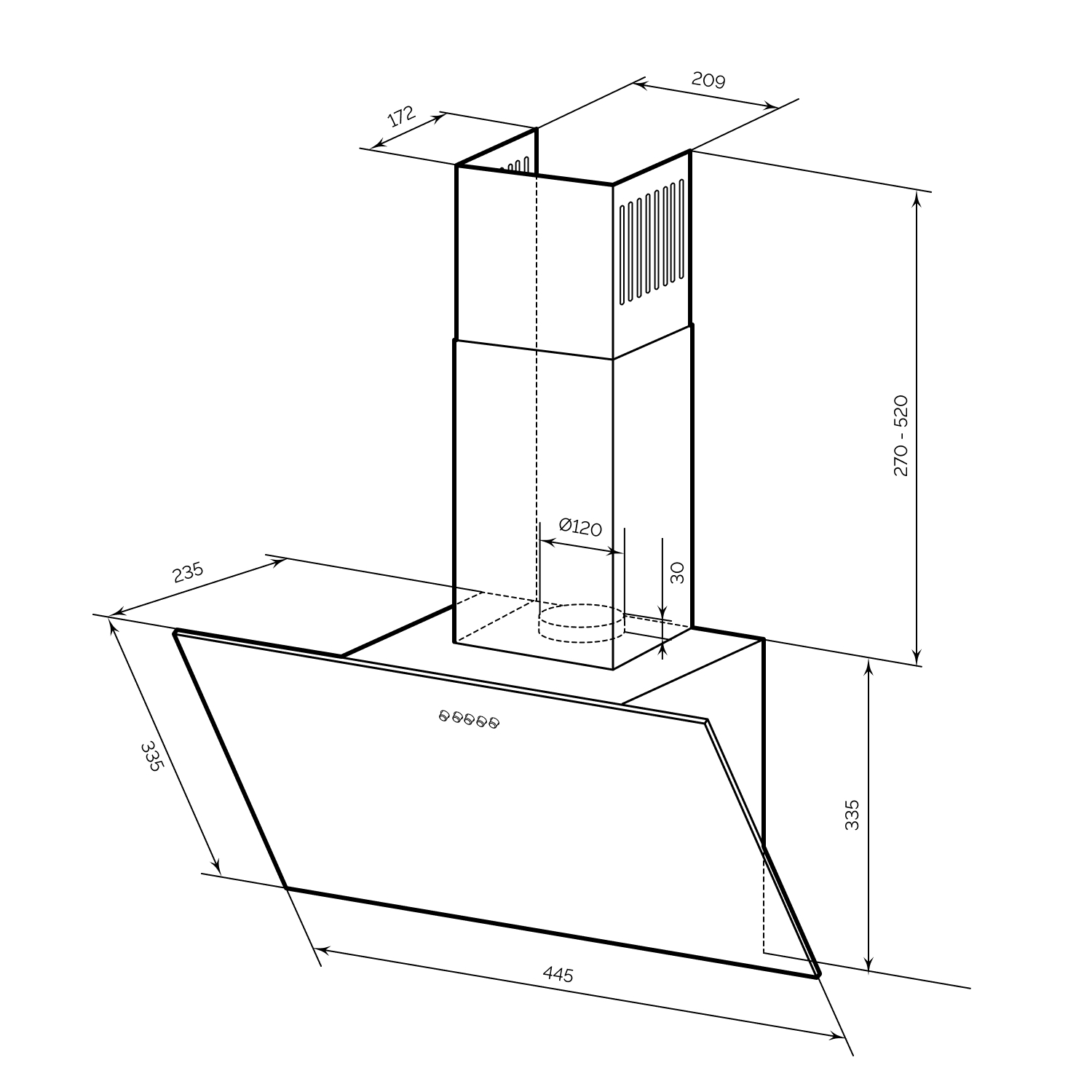 картинка Кухонная вытяжка Lex MOZA 450 BLACK 
