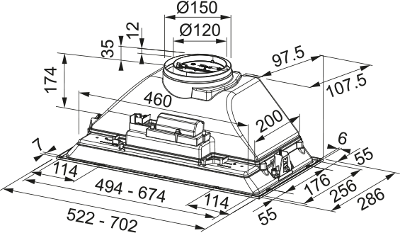 картинка Кухонная вытяжка полновстраиваемая Franke FBI 705 XS  картинка Кухонная вытяжка полновстраиваемая Franke FBI 705 XS