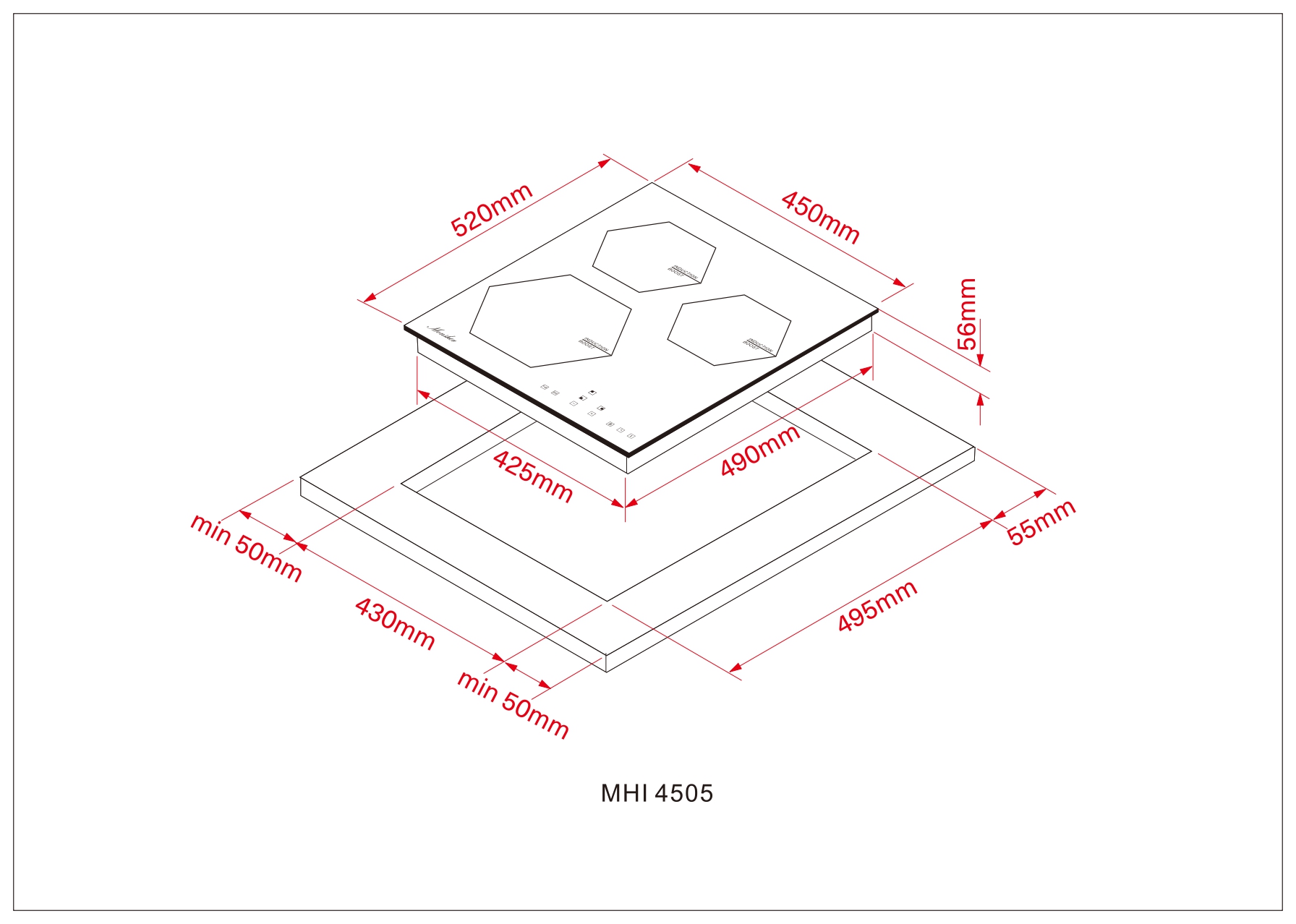картинка Индукционная варочная панель Monsher MHI 4505 