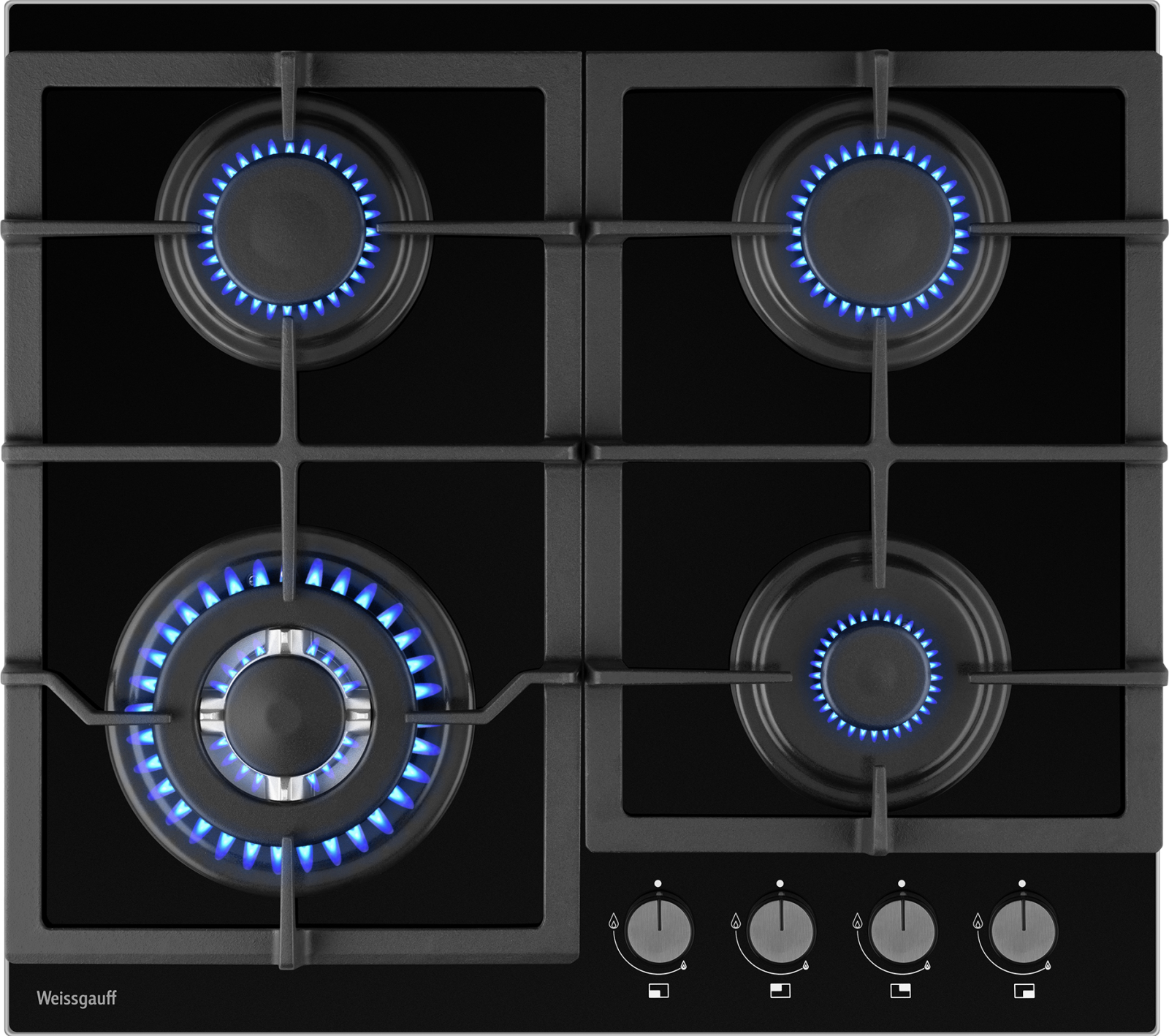 картинка Газовая варочная панель Weissgauff HGG 641 BGL черный 