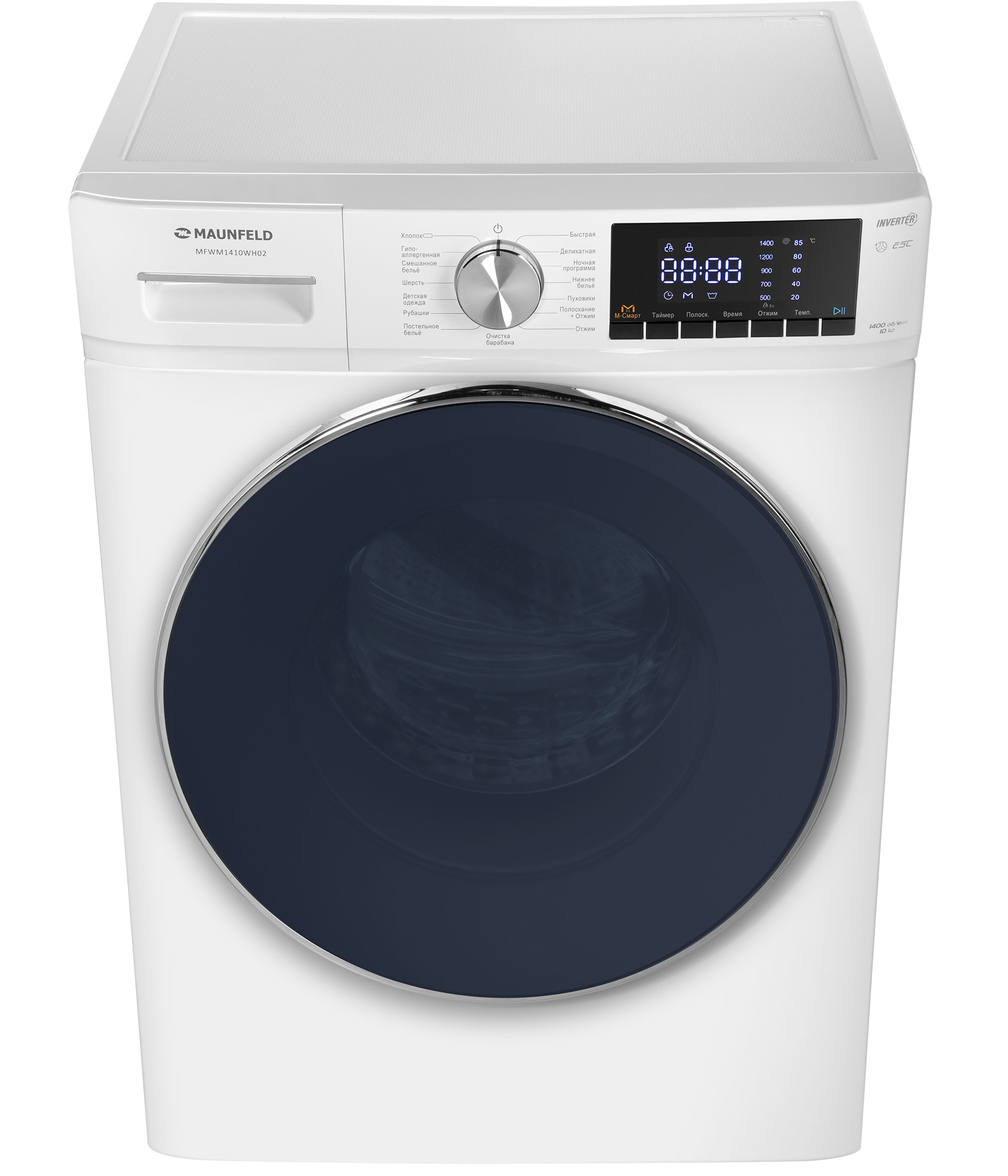 картинка Стиральная машина с инвертором Maunfeld MFWM1410WH02  картинка Стиральная машина с инвертором Maunfeld MFWM1410WH02