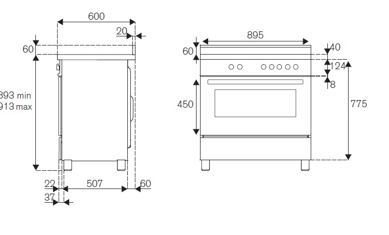 картинка Комбинированная кухонная плита Bertazzoni MAS96L1EXT нержавеющая сталь 