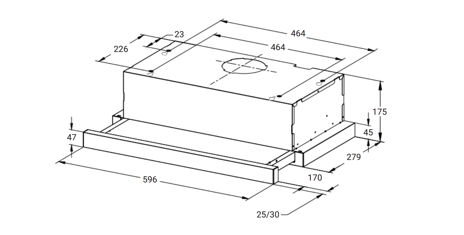 картинка Кухонная вытяжка встраиваемая Weissgauff TEL 600 TC WH 