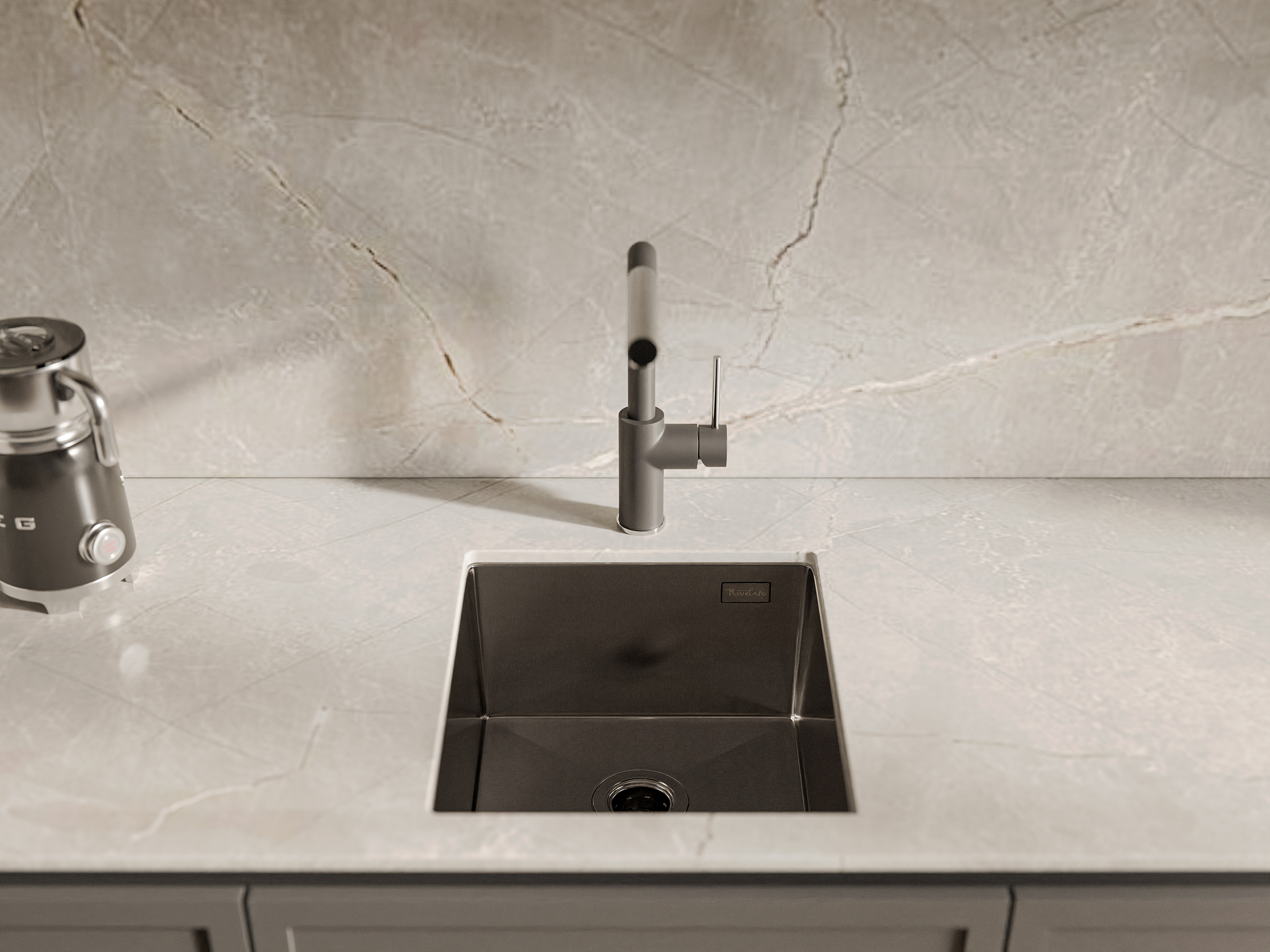 картинка Мойка для кухни Rivelato Rinox 3844 UN PVD black 