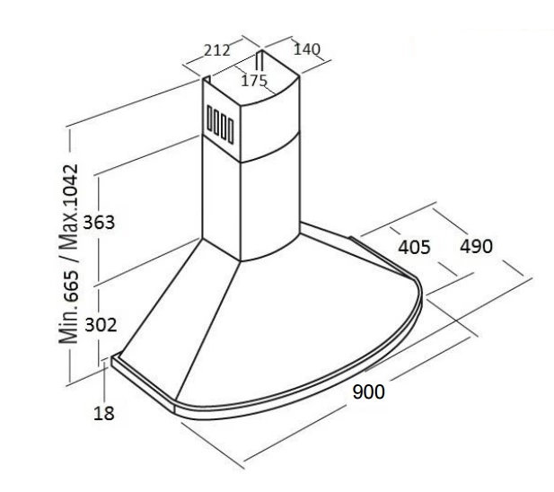 картинка Кухонная вытяжка Kuppersberg BONA 90 C BRONZE 