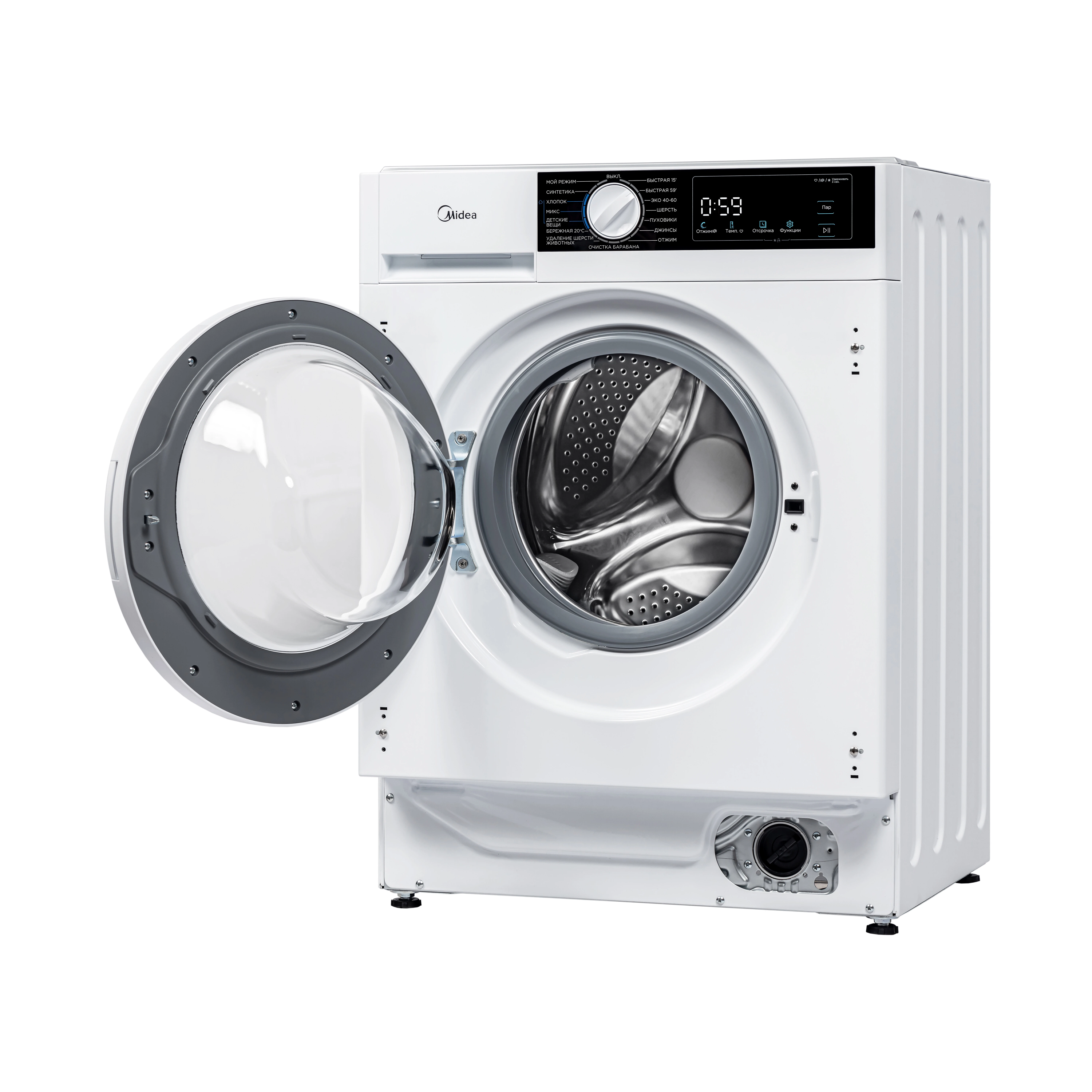 картинка Стиральная машина встраиваемая с паром Midea MFA06W80B/W 