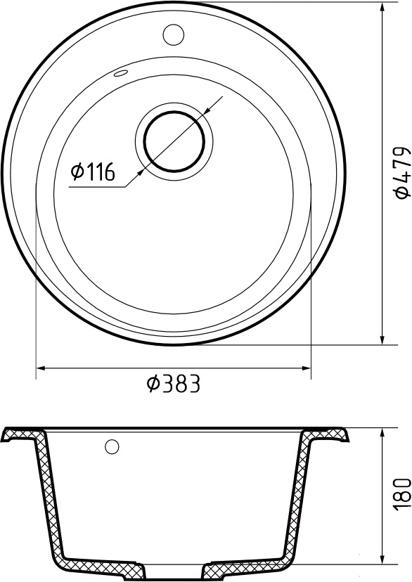 картинка Кухонная мойка Granfest-Quarz GF-Z08 