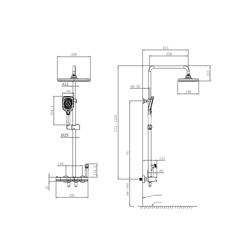 картинка Душевая система Oulin OL-HT-2603  картинка Душевая система Oulin OL-HT-2603