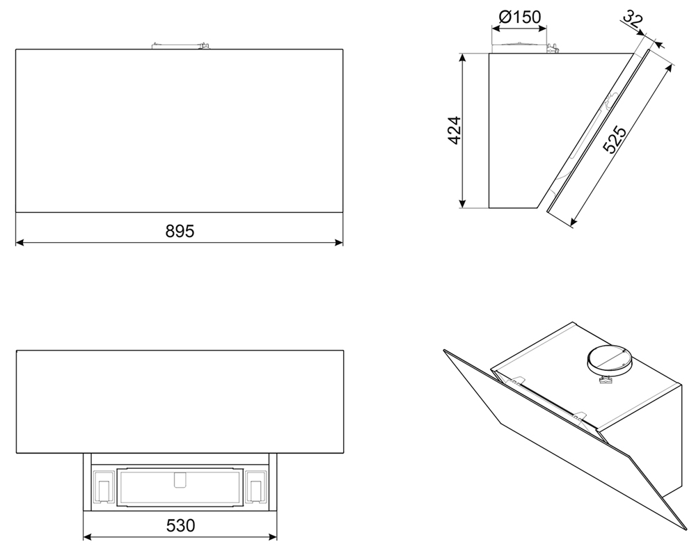 картинка Кухонная вытяжка Smeg KV394N 