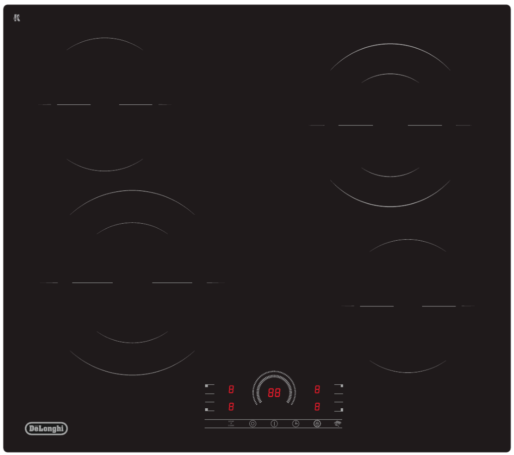 картинка Электрическая варочная панель Delonghi VITTORIO 2E1F CH  картинка Электрическая варочная панель Delonghi VITTORIO 2E1F CH