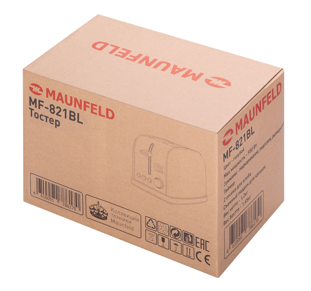 картинка Тостер Maunfeld MF-821BL  картинка Тостер Maunfeld MF-821BL