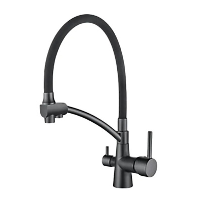 картинка Смеситель Ledeme L4855U-12 гибкий излив графит 