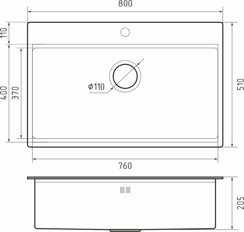 картинка Мойка для кухни Rivelato Rinox 8050 