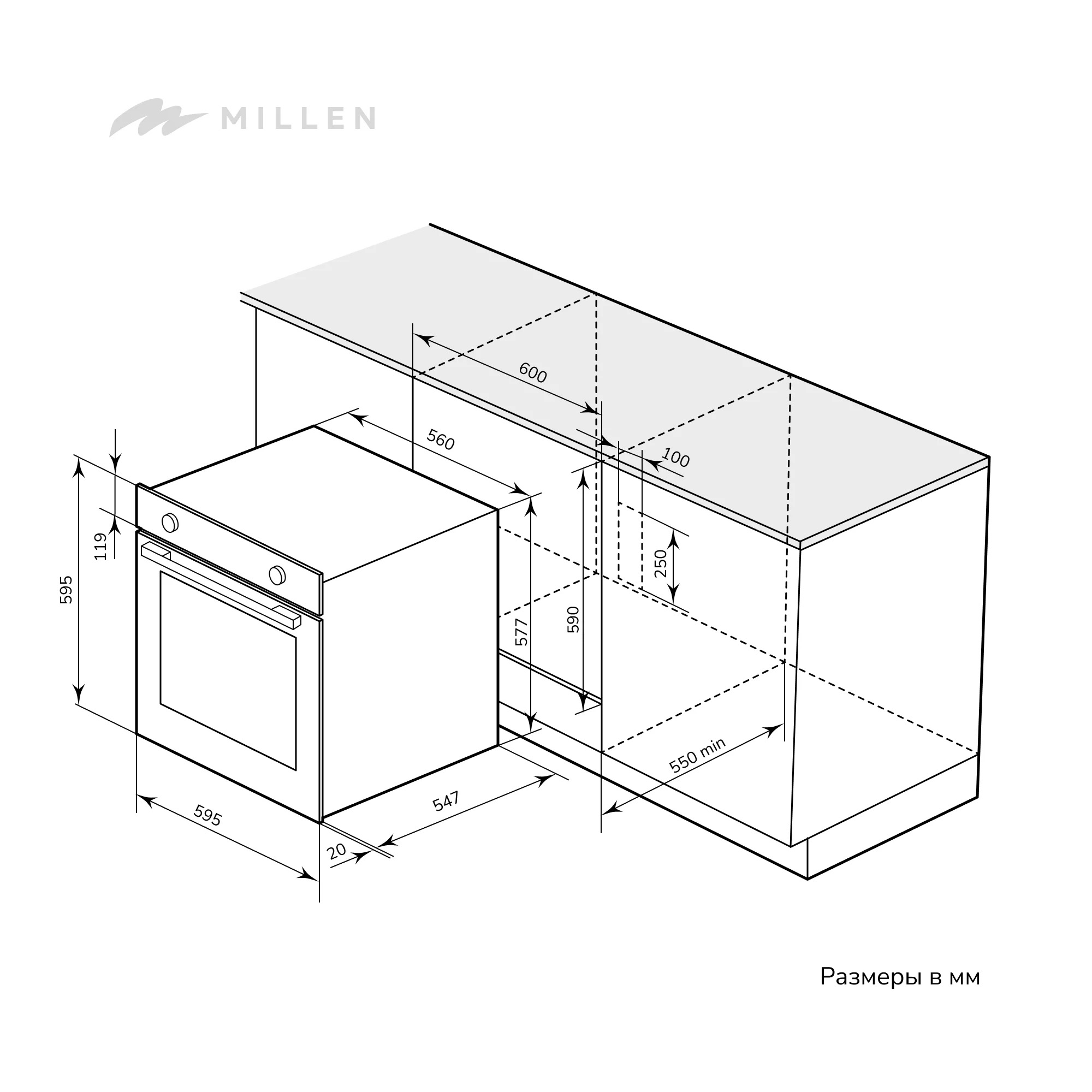 картинка |Discount| Электрический духовой шкаф Millen MEO 6005 IX 