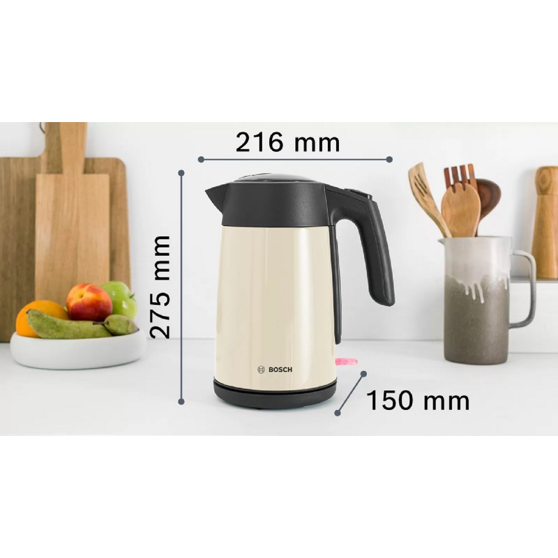 картинка Чайник электрический Bosch TWK7L467 бежевый  картинка Чайник электрический Bosch TWK7L467 бежевый