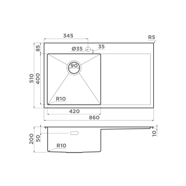картинка Мойка Omoikiri AKISAME 86-IN-L 