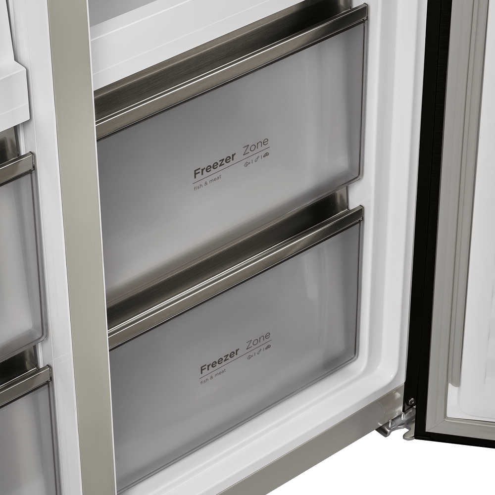 картинка Полувстраиваемый холодильник Maunfeld MFF190NFDBG бежевый 