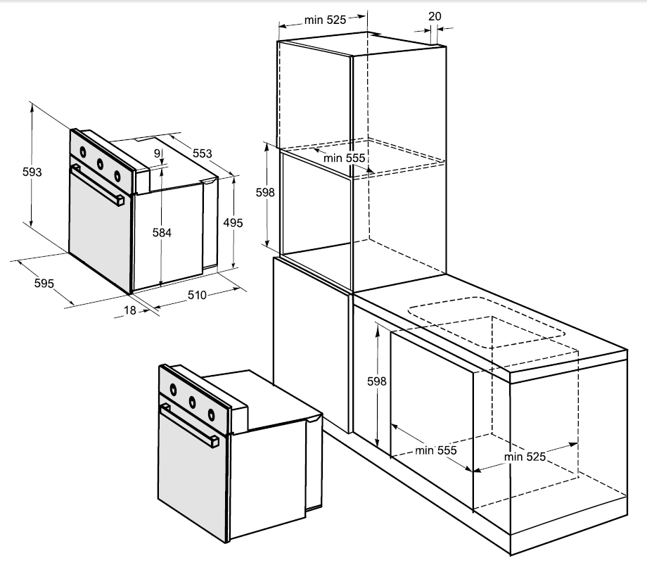 картинка Электрический духовой шкаф Weissgauff EOM 180 B 