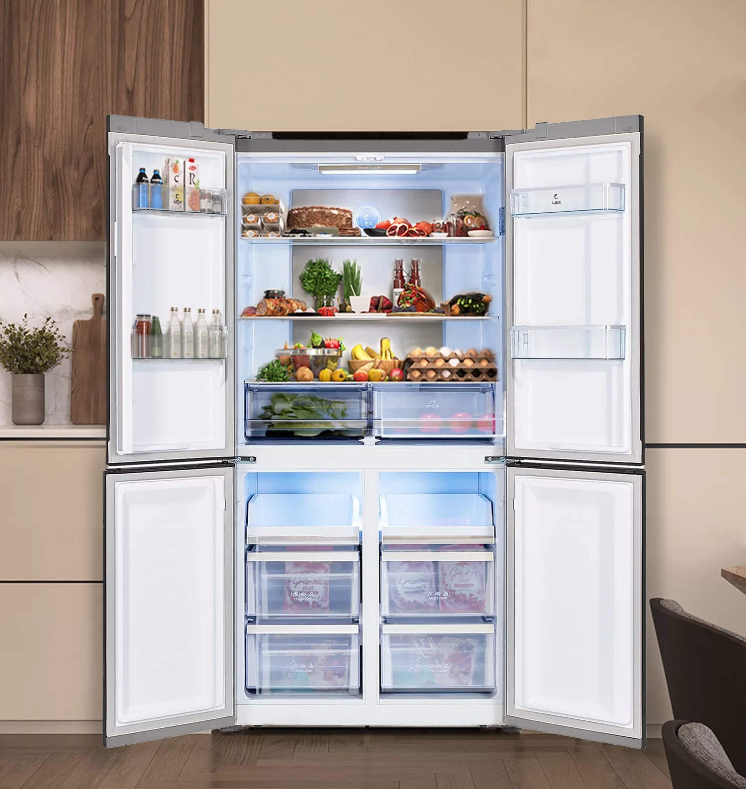 картинка Отдельностоящий холодильник Lex LCD505XID 