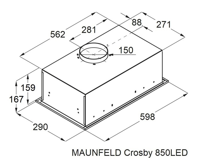 картинка Кухонная вытяжка Maunfeld CROSBY 850LED 