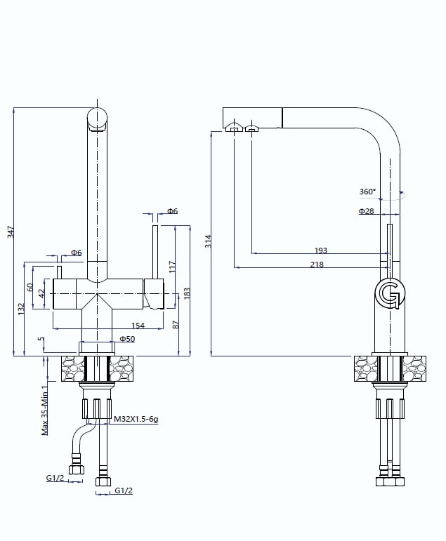 картинка Смеситель Rivelato Lugano 1523513 antracite/oro 