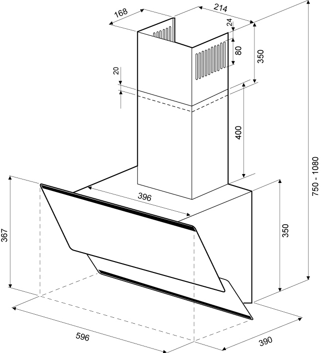картинка Кухонная вытяжка Krona IRMA 600 black/black sensor 