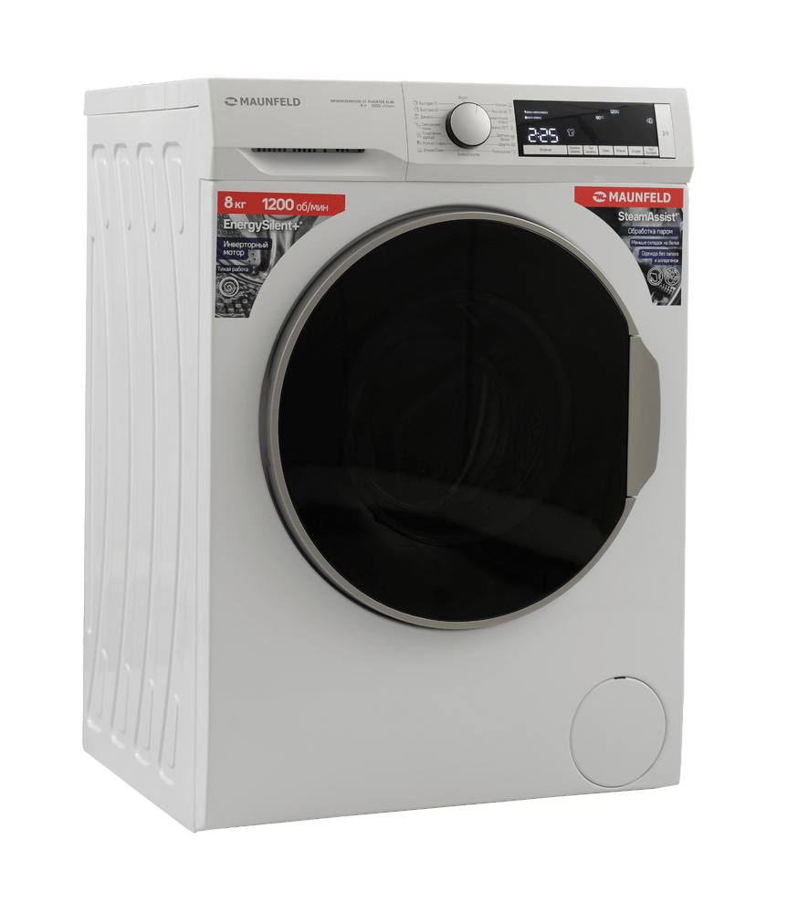 картинка Стиральная машина с паром Maunfeld MFWM128WH300 ST INVERTER SLIM 
