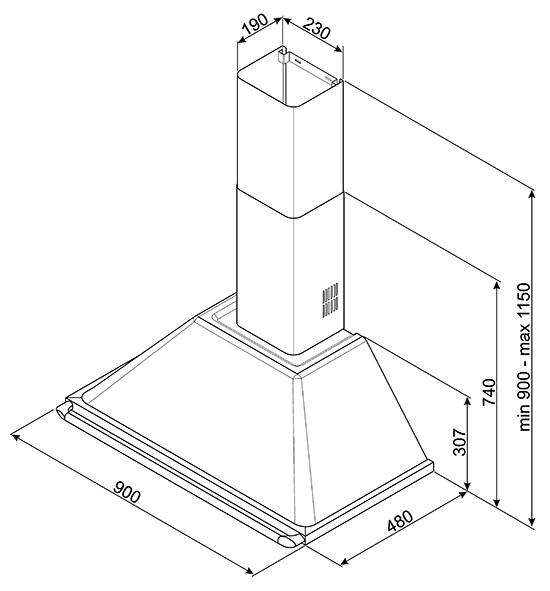картинка Кухонная вытяжка Smeg KTR90XE  картинка Кухонная вытяжка Smeg KTR90XE