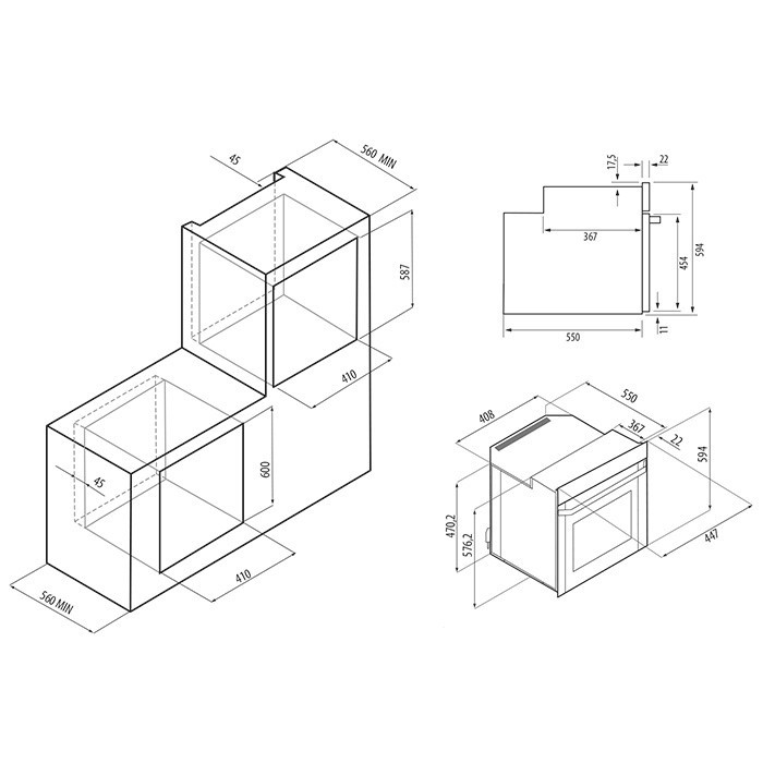 картинка Газовый духовой шкаф Krona STRETTO 45 WH белый  картинка Газовый духовой шкаф Krona STRETTO 45 WH белый