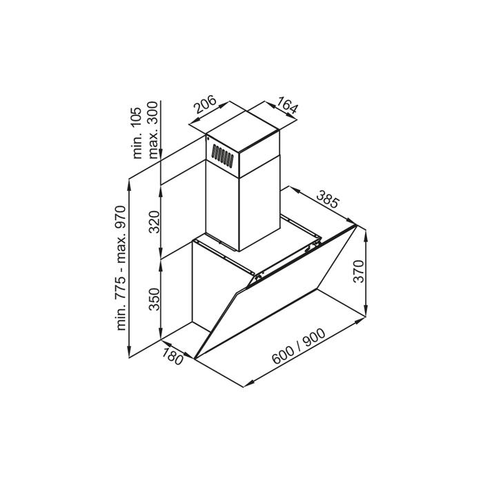 картинка Кухонная вытяжка Maunfeld AURORA 90 BLACK 