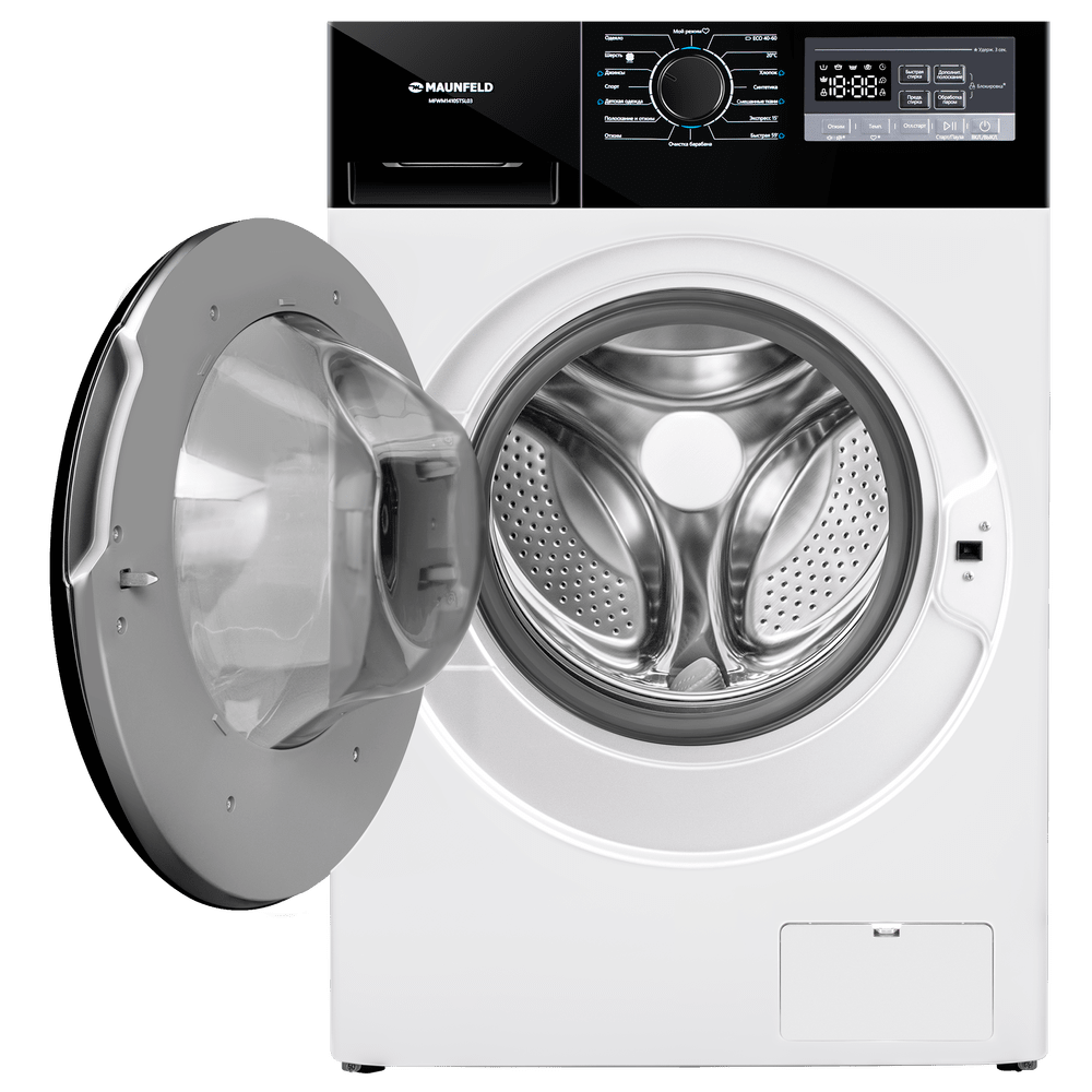 картинка Стиральная машина с паром Maunfeld MFWM1410STWH03  картинка Стиральная машина с паром Maunfeld MFWM1410STWH03