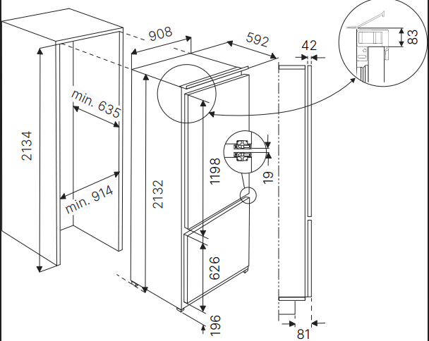 картинка Холодильник встраиваемый Kuppersbusch FKFX 9800.0i-E 