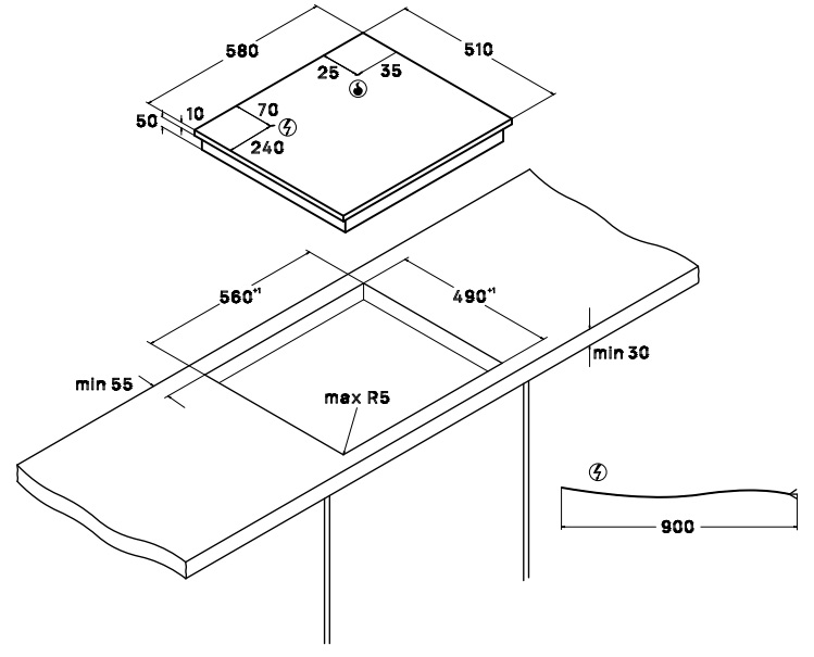 картинка Газовая варочная панель Vard VHGS6434K 