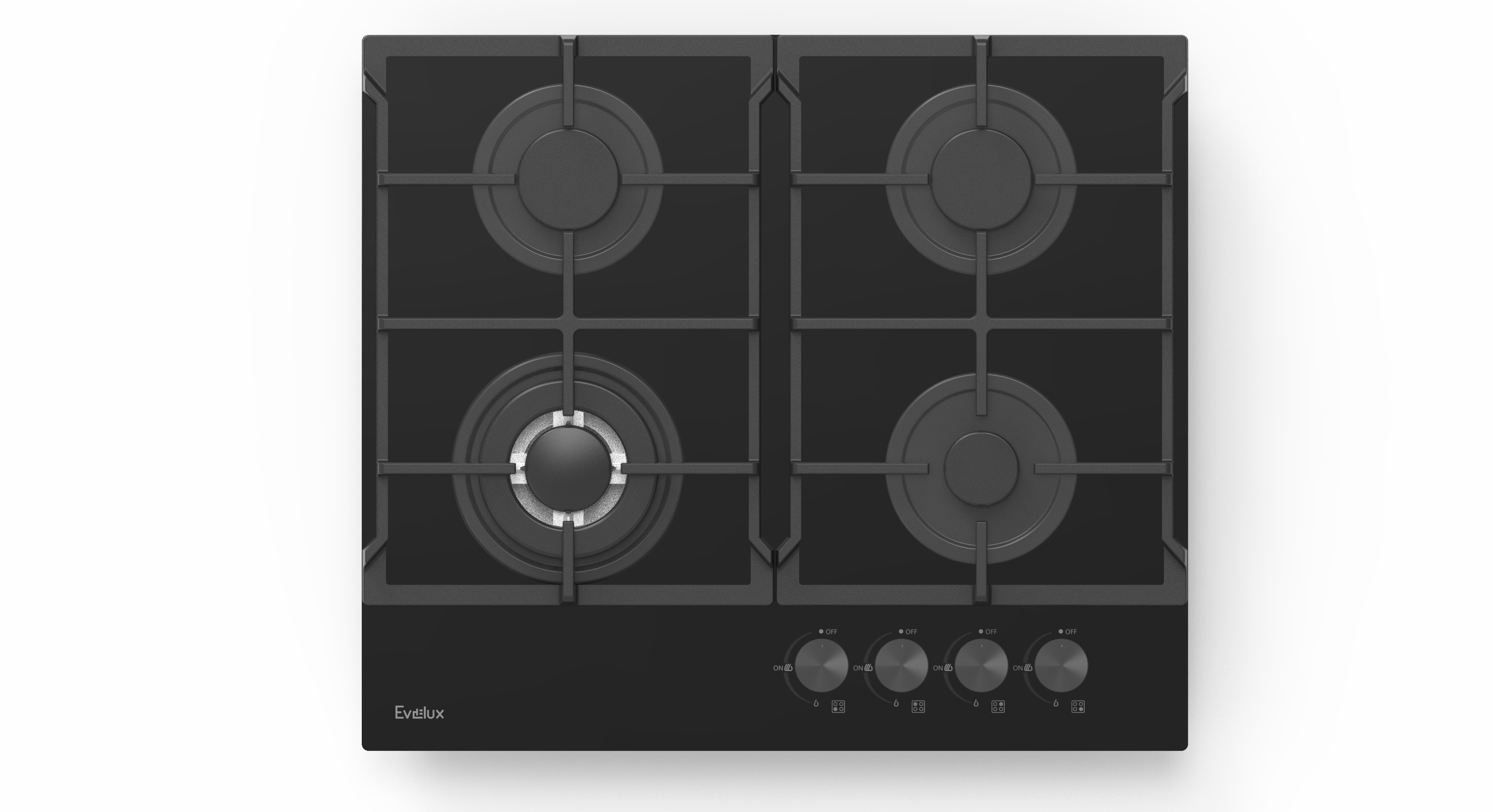 картинка Газовая варочная панель Evelux HEG 675 BG черная 