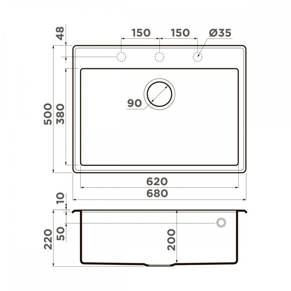 картинка Мойка для кухни Omoikiri Tedori 68 