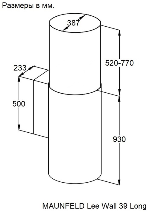 картинка Кухонная вытяжка Maunfeld Lee Wall 39 Long нержавеющая сталь 