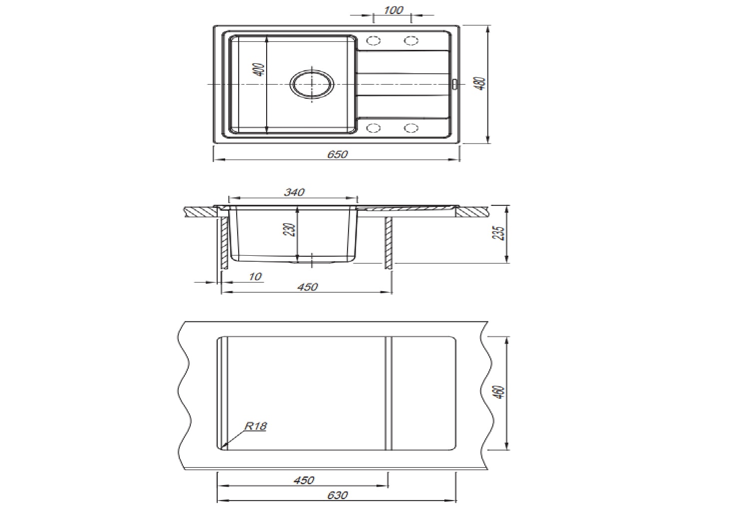 картинка Мойка для кухни Florentina Комби-650 