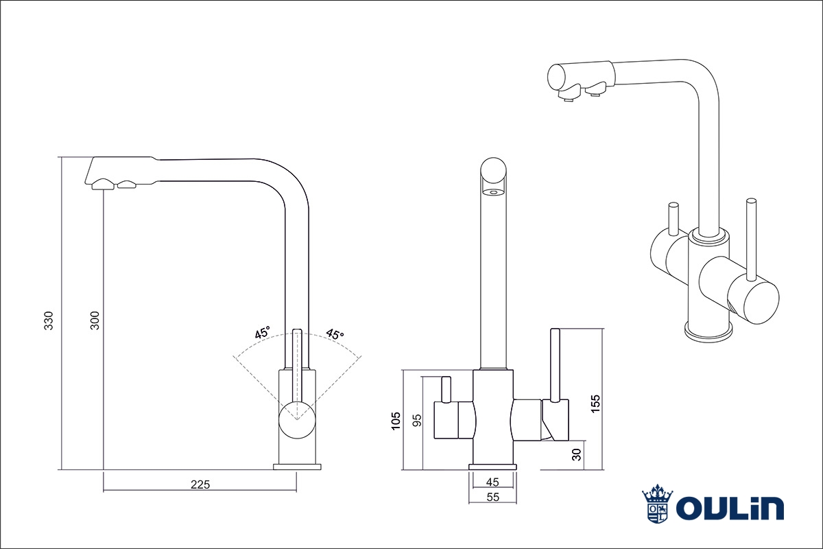 картинка Смеситель Oulin OL-8073 