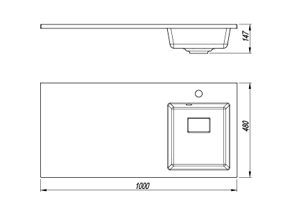 картинка Мойка для ванной Florentina АВАНТИ 1000П 