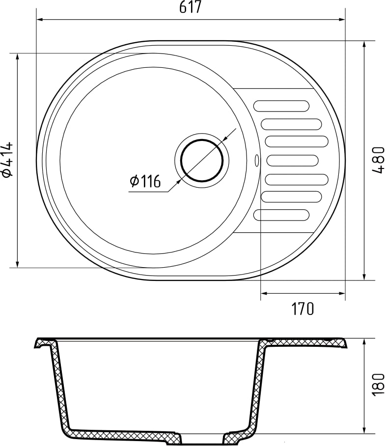 картинка Мойка для кухни Granfest-Quarz GF-Z58  картинка Мойка для кухни Granfest-Quarz GF-Z58