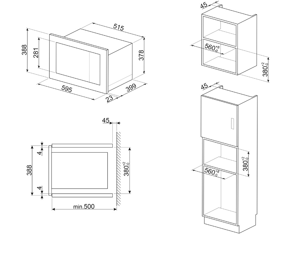 картинка Микроволновая печь встраиваемая Smeg FMI225BI 