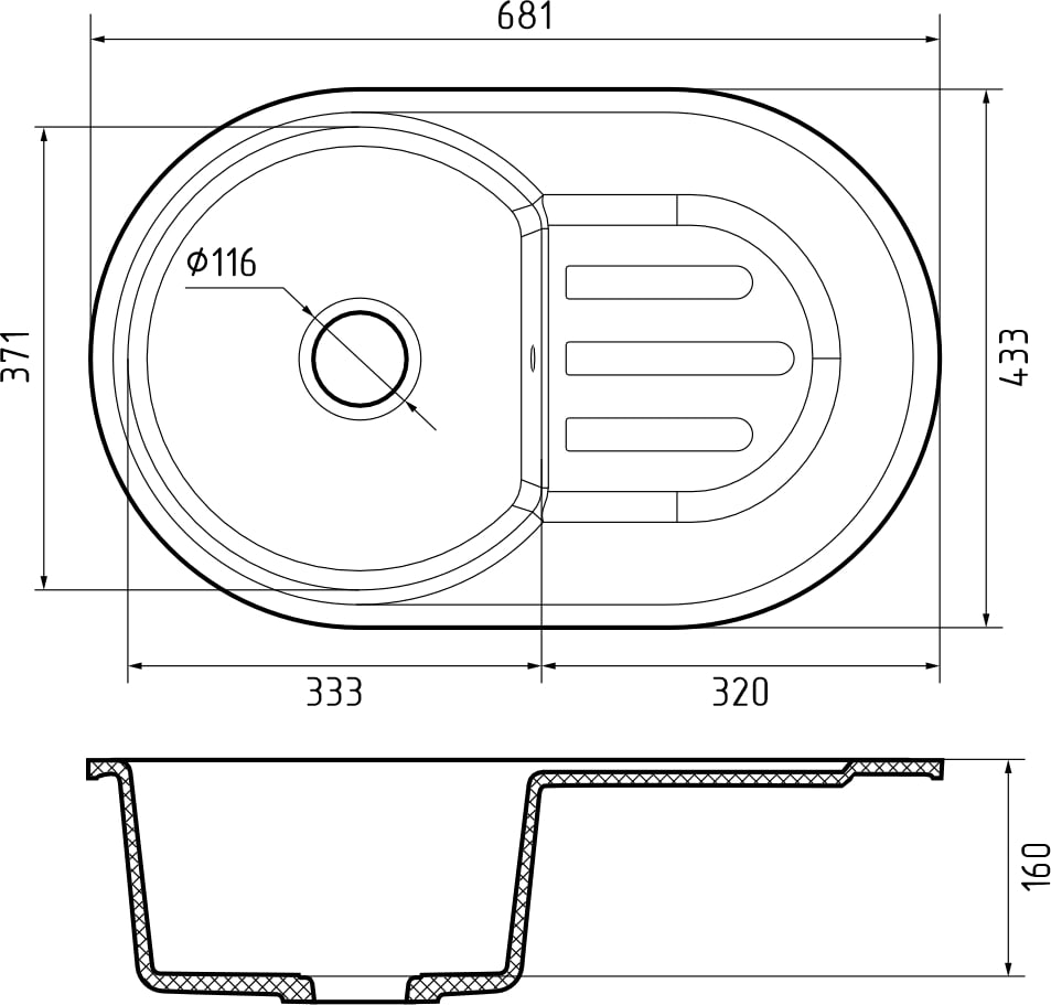 картинка Кухонная мойка Granfest-Smart SM685L 