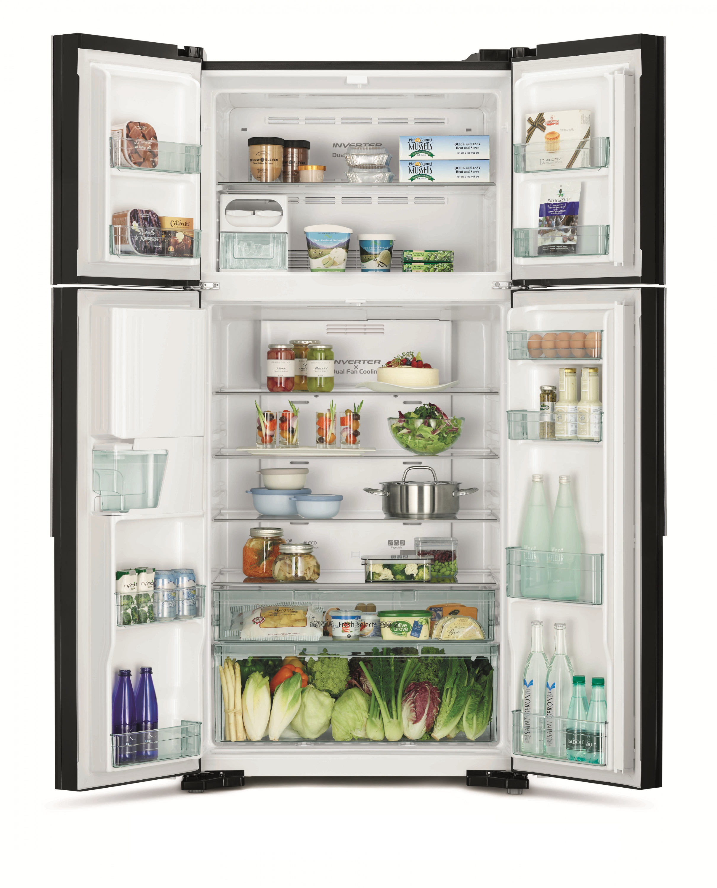 картинка Отдельностоящий холодильник Hitachi R-W660PUC7 GGR графит 