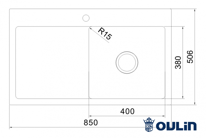 картинка Мойка для кухни Oulin OL-FTR102R  картинка Мойка для кухни Oulin OL-FTR102R