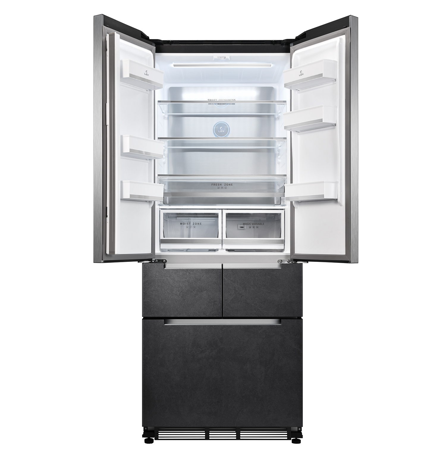 картинка Полувстраиваемый холодильник Lex LFD424STGIDBI каменно-серая стеклянная дверца 