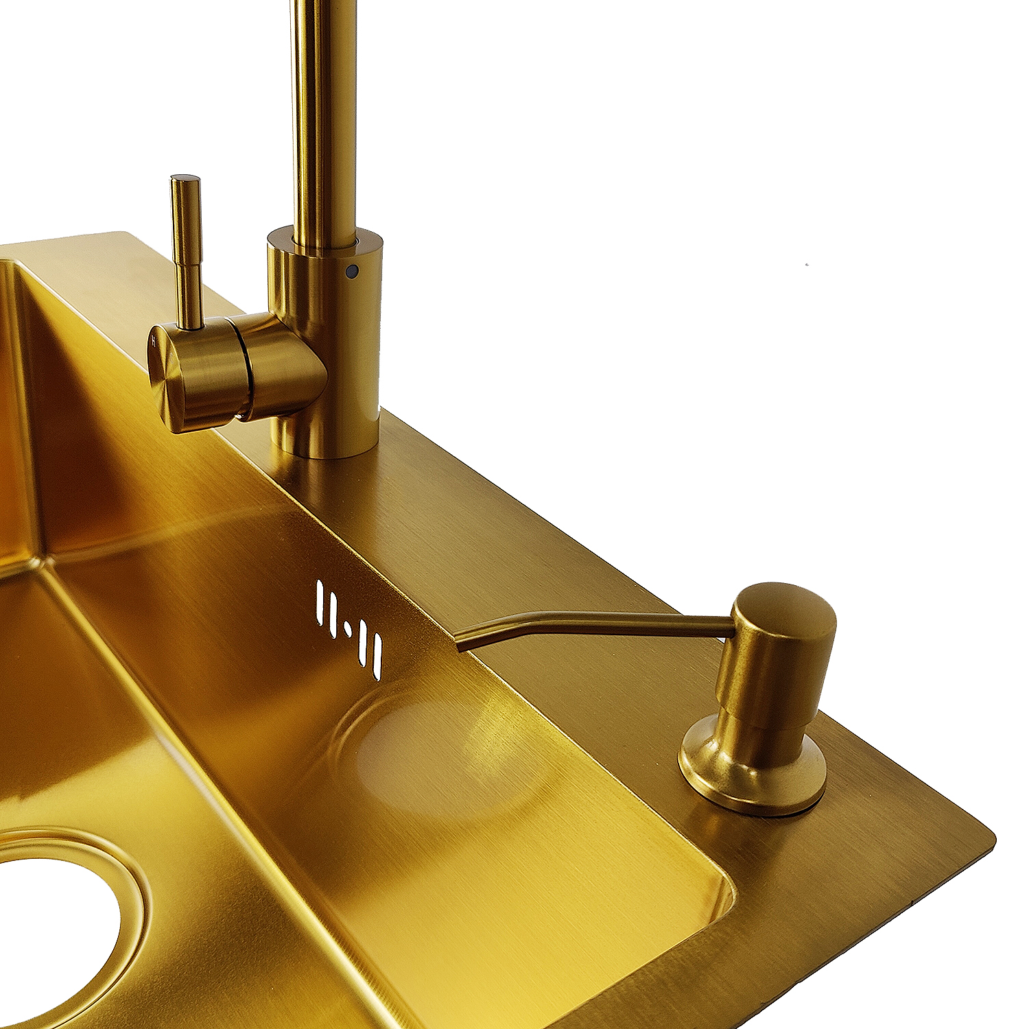 картинка Комплект Emar PVD GOLDEN (мойка, смеситель, дозатор)   картинка Комплект Emar PVD GOLDEN (мойка, смеситель, дозатор)