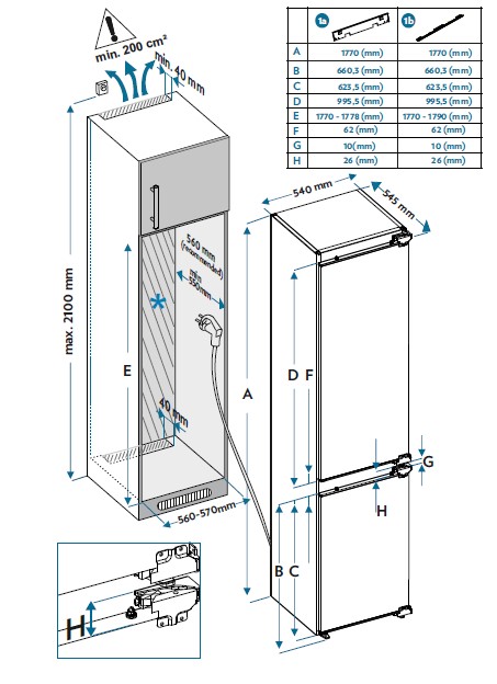 картинка Встраиваемый холодильник Jacky's JR BW177NFM  картинка Встраиваемый холодильник Jacky's JR BW177NFM