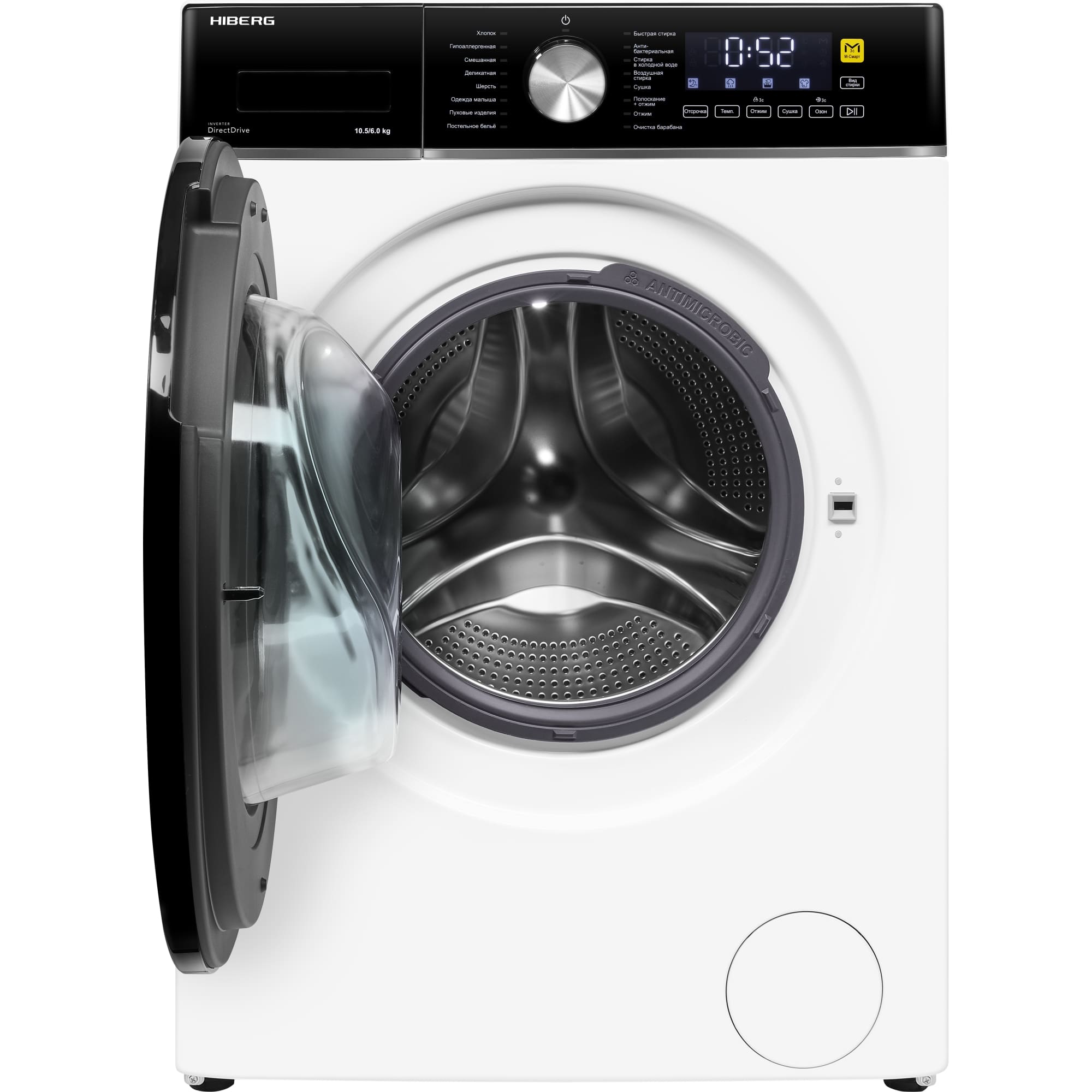 картинка Стиральная машина с сушкой и паром Hiberg I-DDQ8 - 10614 W  картинка Стиральная машина с сушкой и паром Hiberg I-DDQ8 - 10614 W